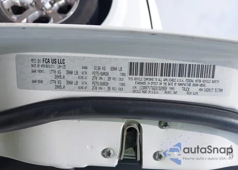 2016 Ram 1500 Laramie from USA, damaged, VIN 1C6RR7VT6GS152959